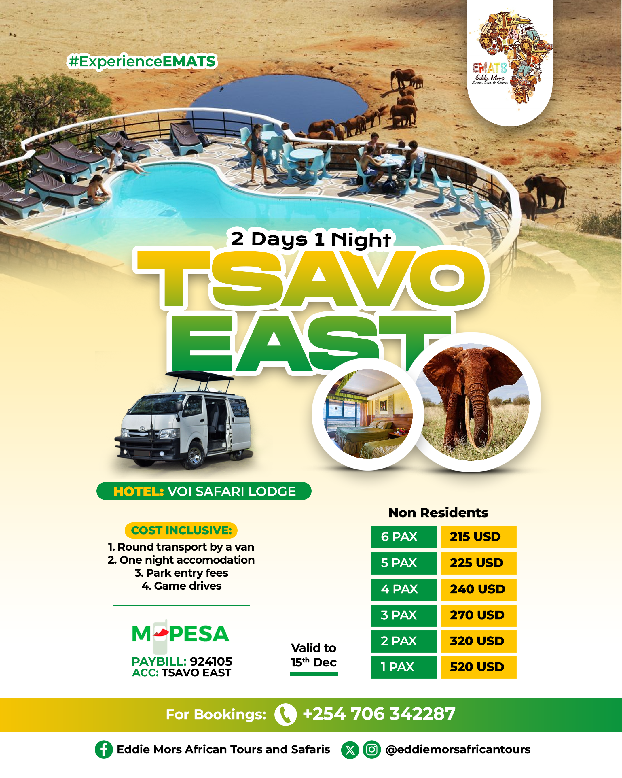 Tsavo East Two Day Safari from Mombasa